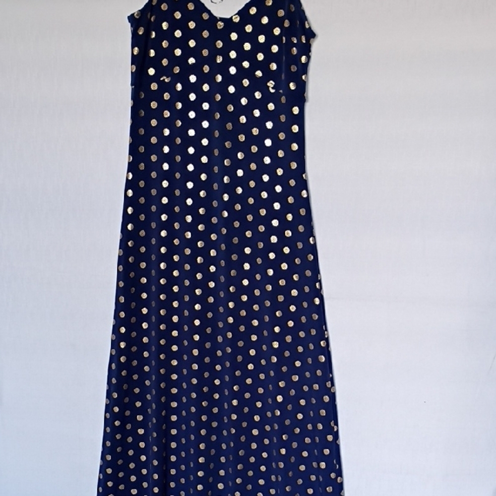 Michael Kors Women’s Navy and Gold Maxi Dress Size XS - Picture 4 of 13